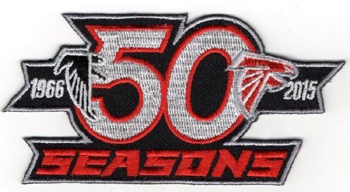Stitched Atlanta Falcons 50th 1966-2015 Seasons Jersey Patch - Click Image to Close